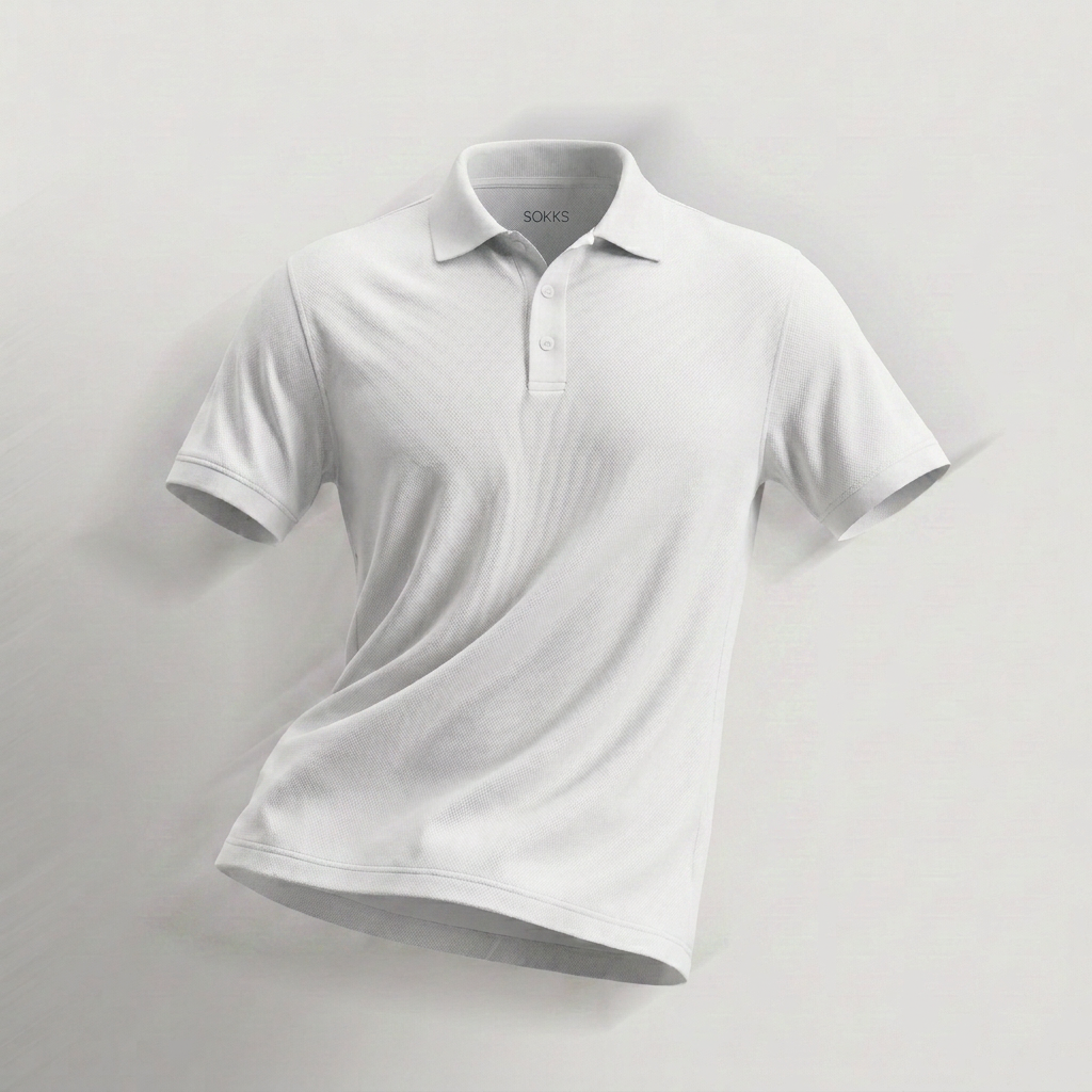 Polo de desporto respirável Komfort em branco