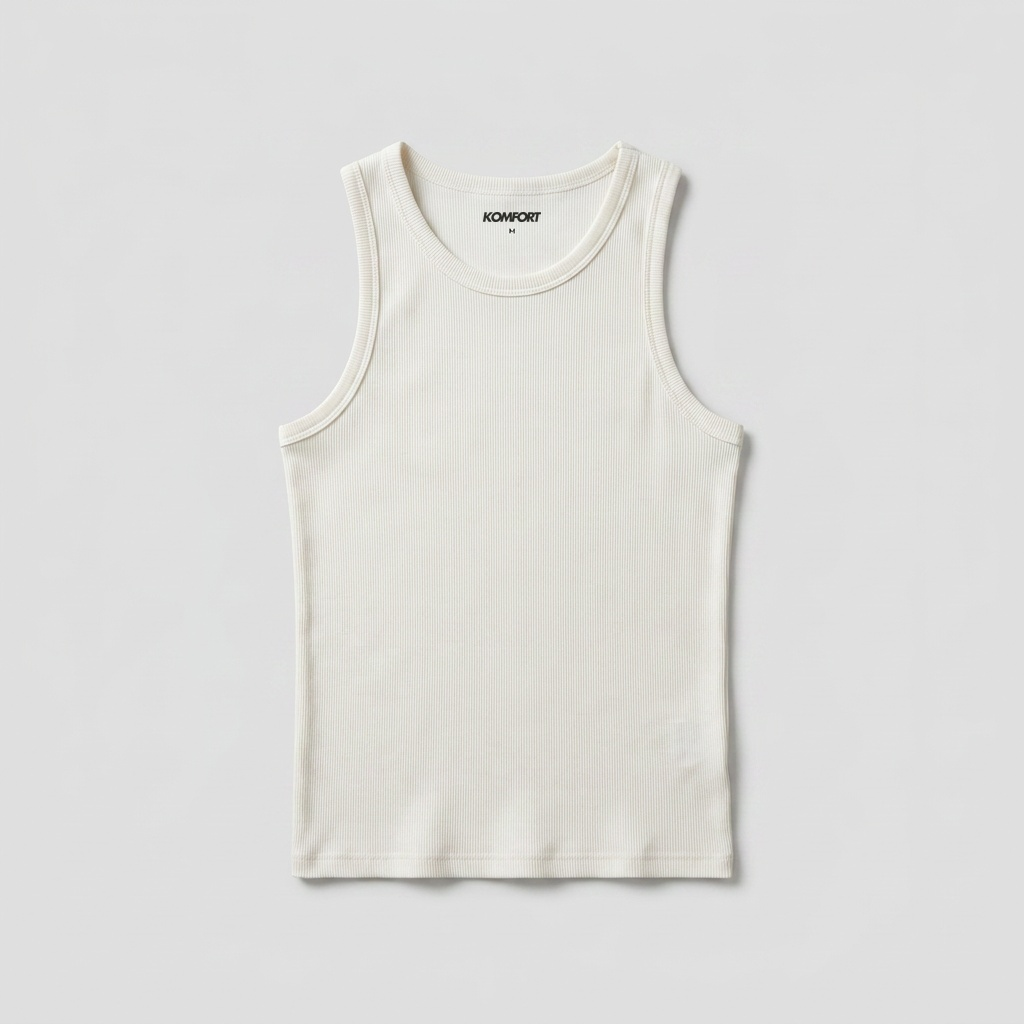Camisola de Alças em Algodão Canelado