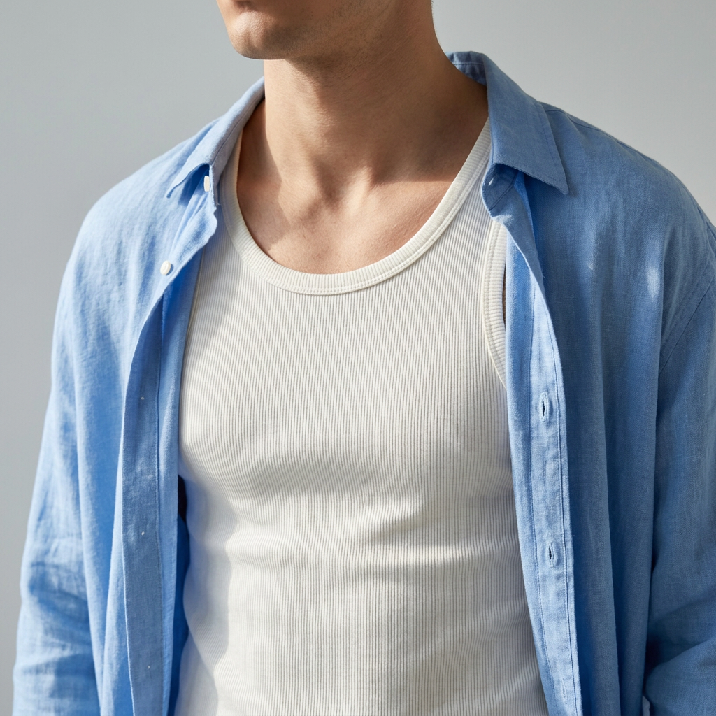 Camisola de alças em algodão canelado Komfort