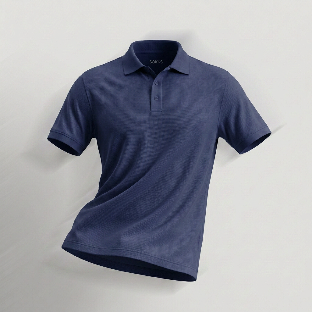 Polo de desporto respirável Komfort em azul-marinho