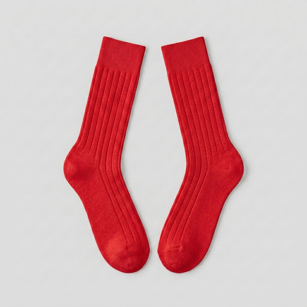Meias altas em fio de Escócia Komfort em vermelho