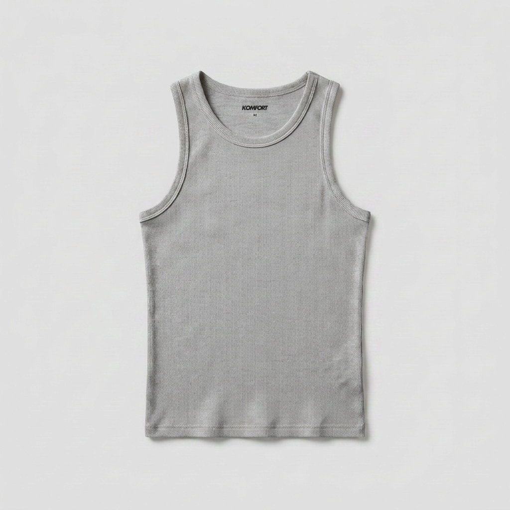 Camisola de Alças em Algodão Canelado