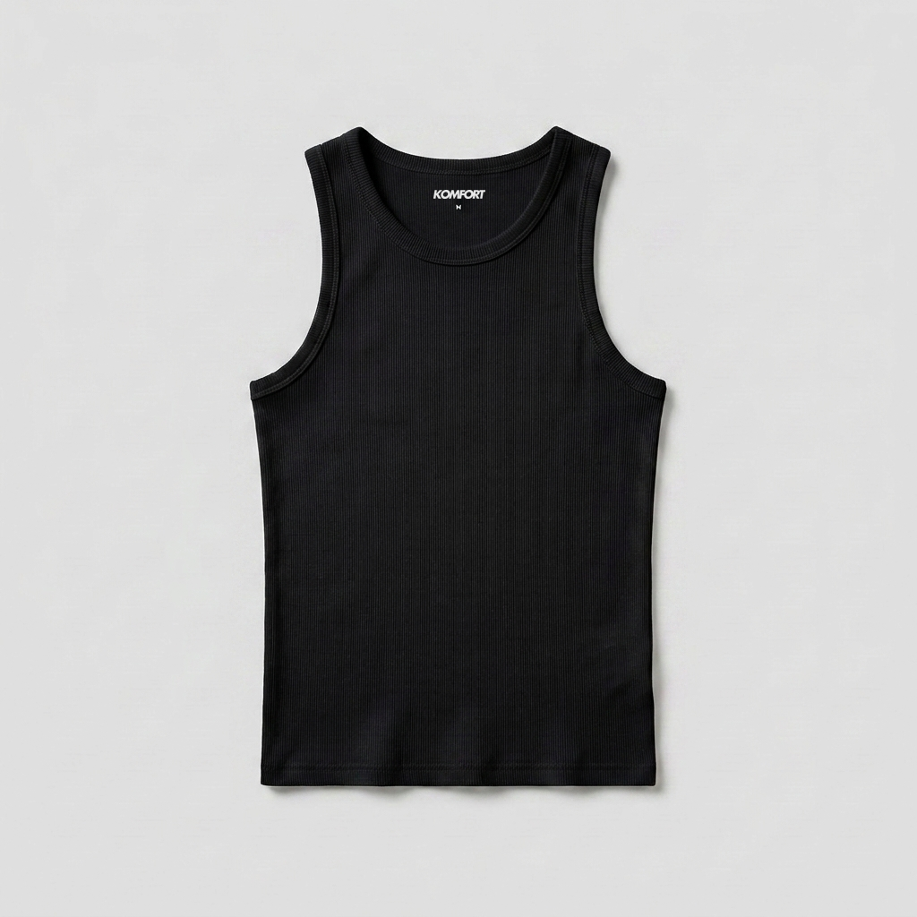 Camisola de Alças em Algodão Canelado